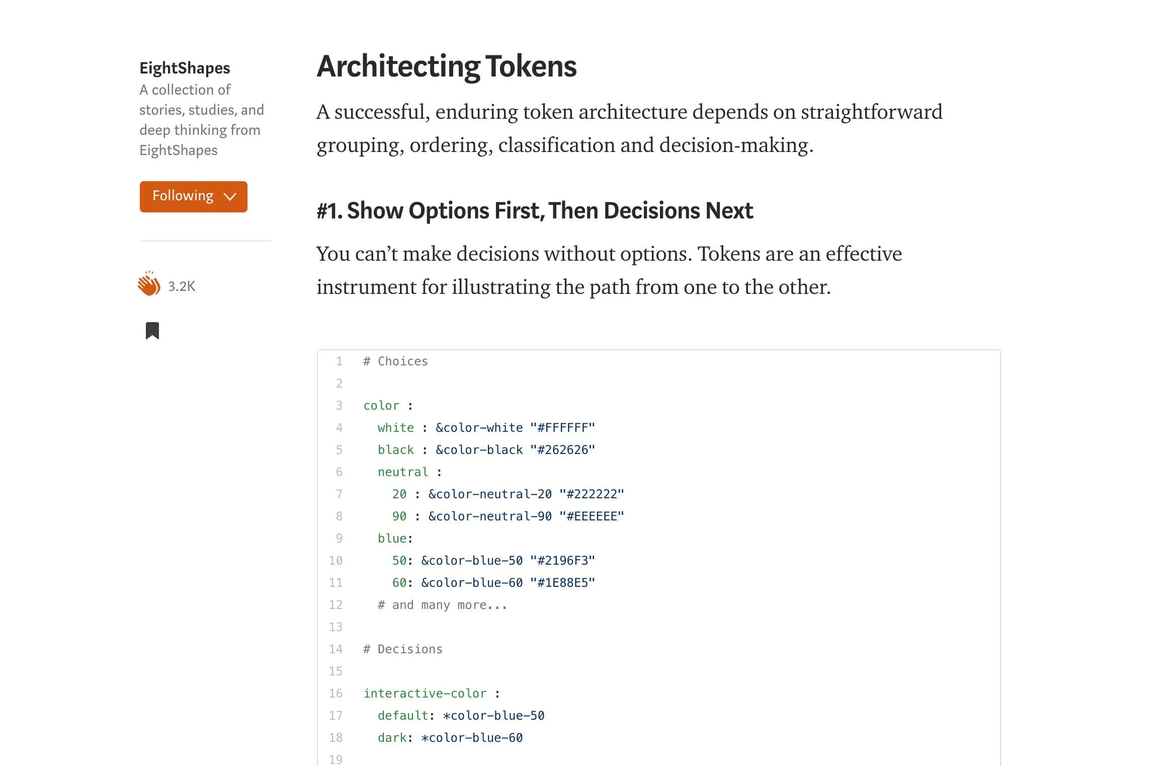 EightShapes' article about design tokens